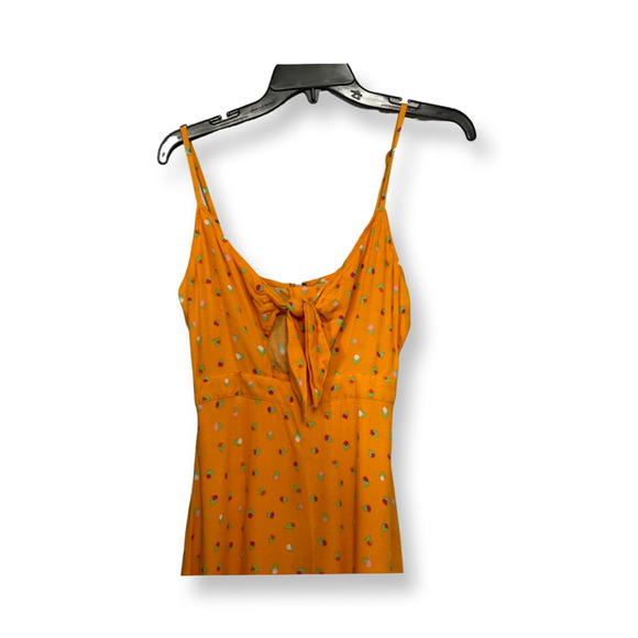 BP Sundress Above Knee Length Zip Closure Spaghetti Strap Floral Orange XXS NWOT - Picture 4 of 10